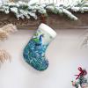 DSSWTP Peacocks and Flowers Christmas Stockings 18 Inch Classic White Super Soft Plush Cuff Xmas Stockings for Christmas Tree Family Holiday Party Stairs Fireplace Hanging Home Decorations Gift view 1