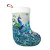 DSSWTP Peacocks and Flowers Christmas Stockings 18 Inch Classic White Super Soft Plush Cuff Xmas Stockings for Christmas Tree Family Holiday Party Stairs Fireplace Hanging Home Decorations Gift view 2