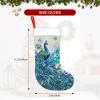 DSSWTP Peacocks and Flowers Christmas Stockings 18 Inch Classic White Super Soft Plush Cuff Xmas Stockings for Christmas Tree Family Holiday Party Stairs Fireplace Hanging Home Decorations Gift view 4