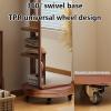 360 Rotating Full Body Mirror with Swivel Wheels, 2-in-1 Floor Mirrors and Coat Rack, Solid Wood Full Length Mirror with Coat Rack, for Bedroom, Living Room view 4