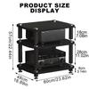 BAYTEWJX Audio Rack,Gaming Shelf,AV Media Stand Corner Shelf,DVD Shelf,CD Display Cabinet,Entertainment Stand,Rack Audio Tower,Record Player Stand,for Living,Gaming,Recording Room.(White,60x48x57cm) view 2