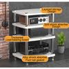 BAYTEWJX Audio Rack,Gaming Shelf,AV Media Stand Corner Shelf,DVD Shelf,CD Display Cabinet,Entertainment Stand,Rack Audio Tower,Record Player Stand,for Living,Gaming,Recording Room.(White,60x48x57cm) view 4