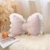 WQHSXXIA Bow Pillow, Bow Shaped Pillow Decorative, Lace Bowknot Throw Pillow, Lumbar Pillow Cushion for Sofa Couch Bed Living Room Bedroom Car Home Decoration (Pink) view 1