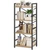 Bookshelf, Kid's Bookshelf, 4 Tier Small Bookcase, Metal Small Bookcase, Book Shelf Organization and Storage for Living Room, Bedroom, and Home Office (Light Coffee) view 1