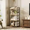 Bookshelf, Kid's Bookshelf, 4 Tier Small Bookcase, Metal Small Bookcase, Book Shelf Organization and Storage for Living Room, Bedroom, and Home Office (Light Coffee) view 2