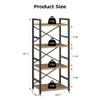 Bookshelf, Kid's Bookshelf, 4 Tier Small Bookcase, Metal Small Bookcase, Book Shelf Organization and Storage for Living Room, Bedroom, and Home Office (Light Coffee) view 3