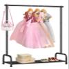 SLEEPING LAMB Kids Clothing Rack, Small Baby Clothes Rack with Bottom Storage Shelf, Toddler Clothes Hanger Rack with Bottom Storage Clothing Racks for hanging Clothes, Black view 1