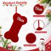 Ulico Custom Pet Christmas Stocking, Large Personalized Embroidered Name Stocking for Dogs Cats,Bone Shape Stockings,Xmas Decorations Fireplace Hanging Stockings Family Holiday Stockings 4 Pcs view 3