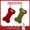 Ulico Custom Pet Christmas Stocking, Large Personalized Embroidered Name Stocking for Dogs Cats,Bone Shape Stockings,Xmas Decorations Fireplace Hanging Stockings Family Holiday Stockings 4 Pcs view 4