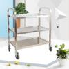 DUANZEYUQA Movable Trolleys, Kitchen Storage Hand Trucks, 3 Tier Hotel Catecart with Handle,Stainless Steel Restaurants Collecting Serving with Brake Wheel/a/S-75 * 40 * 83Cm view 3