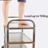 DUANZEYUQA Movable Trolleys, Kitchen Storage Hand Trucks, 3 Tier Hotel Catecart with Handle,Stainless Steel Restaurants Collecting Serving with Brake Wheel/a/S-75 * 40 * 83Cm view 4