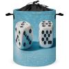 Laundry Hamper Two White Dice Laundry Basket Waterproof Dirty Clothes Basket with Handles Portable Laundry Organizer Collapsible Washing Bin for Laundry Room 17.3 In view 1