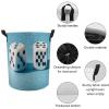 Laundry Hamper Two White Dice Laundry Basket Waterproof Dirty Clothes Basket with Handles Portable Laundry Organizer Collapsible Washing Bin for Laundry Room 17.3 In view 4