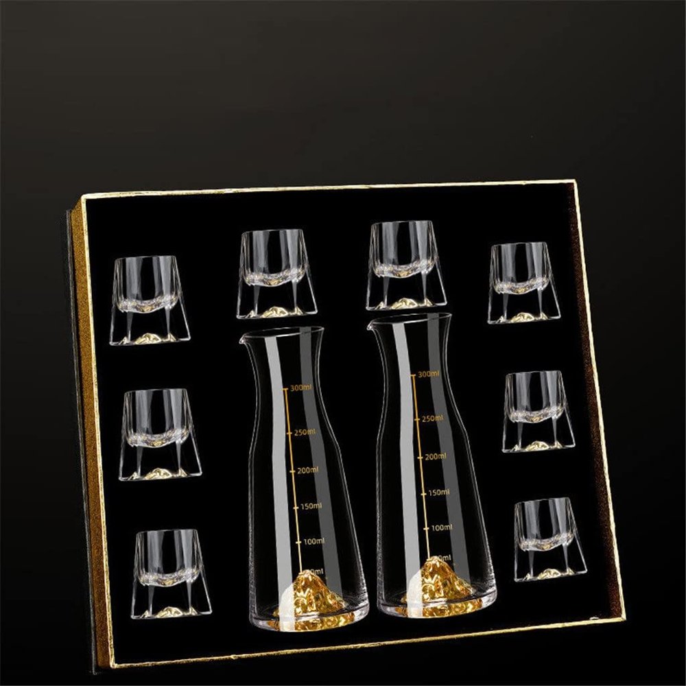13ml Mini Spirit Glass Crystal Glass Wine Glass Set Decanter Brandy Vodka Moutai Spirit Glass Family Wine Glass Set,B-10