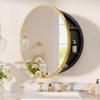 TETOTE Gold Medicine Cabinet with Mirror Round Medicine Cabinets 20 x 20 for Bathroom Modern Bathroom Organizer with Shelves Adjustable Shelves Wall Mounted view 1