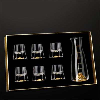 13ml Mini Spirit Glass Crystal Glass Wine Glass Set Decanter Brandy Vodka Moutai Spirit Glass Family Wine Glass Set,B-7 Piece Set