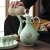 Antique Celadon Porcelain Disc Goblet Wine Gift Set Chinese Wine Pot Shot Glasses Set view 4