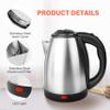 Stainless Steel Glass Kettle 1.7 Liter Quickly Boil 6 Cups of Water in Minutes, Indicator Light Illuminate While Boiling, Cordless Portable, Carefree Auto Shut-Off (1.7L 1KW Stainless Steel) view 2
