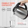 Stainless Steel Glass Kettle 1.7 Liter Quickly Boil 6 Cups of Water in Minutes, Indicator Light Illuminate While Boiling, Cordless Portable, Carefree Auto Shut-Off (1.7L 1KW Stainless Steel) view 3