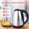 Stainless Steel Glass Kettle 1.7 Liter Quickly Boil 6 Cups of Water in Minutes, Indicator Light Illuminate While Boiling, Cordless Portable, Carefree Auto Shut-Off (1.7L 1KW Stainless Steel) view 4