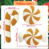 SKINFORD 3 Pcs Christmas Candy Cane Plush Pillow Red White Peppermint Throw Pillow Xmas Red Spiral Lollipop Pillow Cute Christmas Decorations for Sofa Windowsills Sofa Bedroom (Gold) view 2