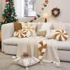 SKINFORD 3 Pcs Christmas Candy Cane Plush Pillow Red White Peppermint Throw Pillow Xmas Red Spiral Lollipop Pillow Cute Christmas Decorations for Sofa Windowsills Sofa Bedroom (Gold) view 3