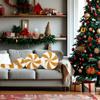 SKINFORD 3 Pcs Christmas Candy Cane Plush Pillow Red White Peppermint Throw Pillow Xmas Red Spiral Lollipop Pillow Cute Christmas Decorations for Sofa Windowsills Sofa Bedroom (Gold) view 4