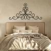 Aportif Metal Scroll Wall Decor, Wrought Iron Scroll Wall Art, Flower Decorations, Minimalist Artwork, Rustic Metal Art, Above Bed Decorations, Bedroom Decor (Black, 30x15 in | 76x38 cm) view 1
