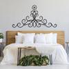 Aportif Metal Scroll Wall Decor, Wrought Iron Scroll Wall Art, Flower Decorations, Minimalist Artwork, Rustic Metal Art, Above Bed Decorations, Bedroom Decor (Black, 30x15 in | 76x38 cm) view 3