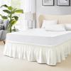 FreshCulture Twin Bed Skirt, Elastic Wrap Around Bed Skirt Twin Size, Bed Skirts for Adjustable Bed, Easy Fit with 18 Inch Drop Length, Hotel Quality Dust Ruffle for Twin Bed (Ivory) view 1