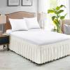 FreshCulture Twin Bed Skirt, Elastic Wrap Around Bed Skirt Twin Size, Bed Skirts for Adjustable Bed, Easy Fit with 18 Inch Drop Length, Hotel Quality Dust Ruffle for Twin Bed (Ivory) view 2