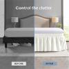 FreshCulture Twin Bed Skirt, Elastic Wrap Around Bed Skirt Twin Size, Bed Skirts for Adjustable Bed, Easy Fit with 18 Inch Drop Length, Hotel Quality Dust Ruffle for Twin Bed (Ivory) view 4