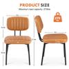 Dining Chairs Set of 2,PU Armless Chair with Cushion Padded,Cross Legs and Backrest,Modern Ergonomic Reading Chair Holds Up to 275lbs Suitable for Living Room,Kitchen (Brown) view 2