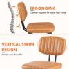 Dining Chairs Set of 2,PU Armless Chair with Cushion Padded,Cross Legs and Backrest,Modern Ergonomic Reading Chair Holds Up to 275lbs Suitable for Living Room,Kitchen (Brown) view 3