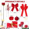 Duraaamo 134 Pcs Rose Christmas Tree Decoration Set Include Faux Red Rose Ornaments Artificial Berries Christmas Balls Ribbon Bows 16.4 ft 50 LED String Lights for Xmas Holiday DIY Crafts (Big) view 2
