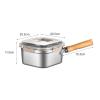 Yajuyi Small Deep Fryer Pot Steaming Pot Home Kitchen Stainless Steel Wooden Handle Cooker with Basket for French Fries Pasta Sauce view 2