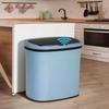 13 Gallon Kitchen Trash Can with Lid,Bathroom Motion Sensor Automatic Trash Can Touchless,Office Stainless Steel Trash Bin,50 Liter Oval Metal Garbage Can (Blue) view 1