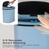 13 Gallon Kitchen Trash Can with Lid,Bathroom Motion Sensor Automatic Trash Can Touchless,Office Stainless Steel Trash Bin,50 Liter Oval Metal Garbage Can (Blue) view 3