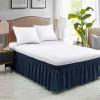 FreshCulture King Bed Skirt, Dust Ruffle for King Size Bed, Easy Fit with 22-Inch Tailored Drop, Elastic Wrap Around Bed Skirt King Size, Hotel Quality Bed Skirts for Adjustable Bed (Navy Blue) view 2