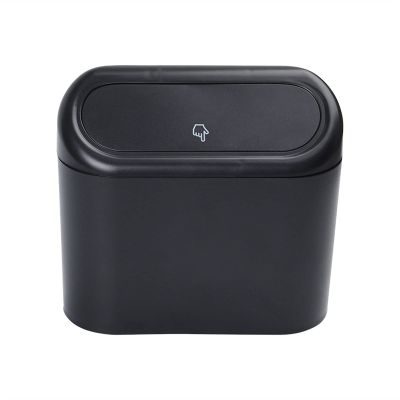 YOUQUEEN Trash Can Portable Car Trash Can Garbage Ash Box Storage Box Black Square Touch Type Simple Garbage Sorting Bin Kitchen Garbage Cans