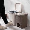 YOUQUEEN Trash Can Creative Pedal Trash Can Garbage Sorting Bin Living Room Trash Basket Can Be Applied to Bathroom and Kitchen Kitchen Garbage Cans(A) view 3