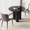 Guyii 39" Round Dining Table for 2 Black Modern Dining Room Table Set Circular Kichen Table with 2 Chairs for Dining Room Breakfast Nook view 1