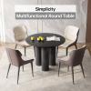 Guyii 39" Round Dining Table for 2 Black Modern Dining Room Table Set Circular Kichen Table with 2 Chairs for Dining Room Breakfast Nook view 3