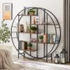 Storage Shelf, 5-Tie Metal Round Plant Stand bookcase storage rack, Indoor Living Room Terrace Garden Balcony Display Stand 67'' W x 11.8'' D x 67'' H for Indoor, Living Room, Terrace, Garden, Balcony view 2