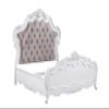 Acme Latisha Wood and Fabric Rectangular Queen Bed in Pure White view 1