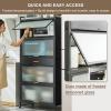 5-Tier Bakers Racks for Kitchens, Kitchen Storage Rack with Flip Door Microwave Stand with Brakeable Casters and Drawer for Home, Office, Hutch for Kitchen Storage,White,70102cm/27.540in view 4