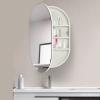 Oval Medicine Cabinet With Mirror,bathroom Medicine Cabinet With Storage,Wall-Mounted Mirrored Bathroom Storage Cabinet,Vanity Wall Mirrors for Bathroom Bedroom Hallway(40x70cm(16x28inch), White) view 1