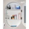 Oval Medicine Cabinet With Mirror,bathroom Medicine Cabinet With Storage,Wall-Mounted Mirrored Bathroom Storage Cabinet,Vanity Wall Mirrors for Bathroom Bedroom Hallway(40x70cm(16x28inch), White) view 3