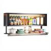 SDdPulse Pull Down Heavy Duty Shelf Organizer with Explosion-Proof Glass Cabinet Door, Wall Cabinet Storage Spice Rack, for Tall Kitchen/Bathroom Cabinets,Black-70cm/27.6in view 1