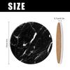 BaHomeck Marble Coasters Set of 4 with Holder Round Water Absorbent Premium Black Classic Marble Ceramic Coasters Tabletop Protection,Suitable for Various Coffee Cup,Home Decor,4 Inch view 2